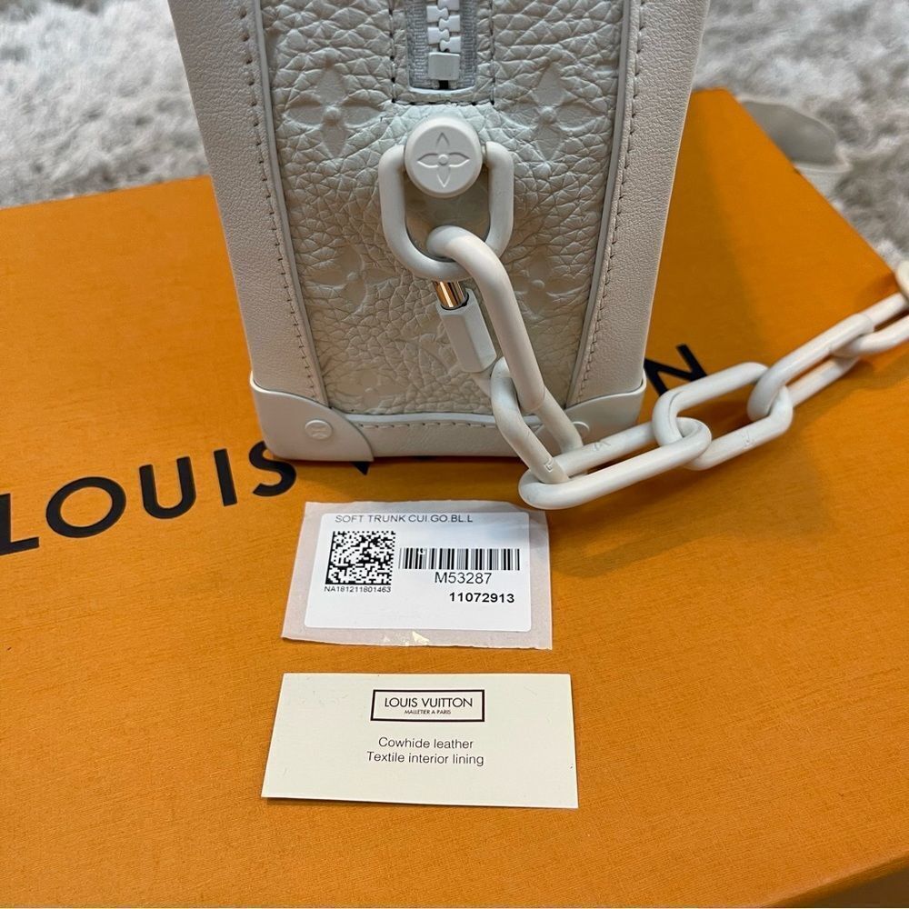 Louis Vuitton Virgil Abloh Crossbody Matte White Soft Trunk w/ Chain M53287 SS19 - Picture 12 of 15